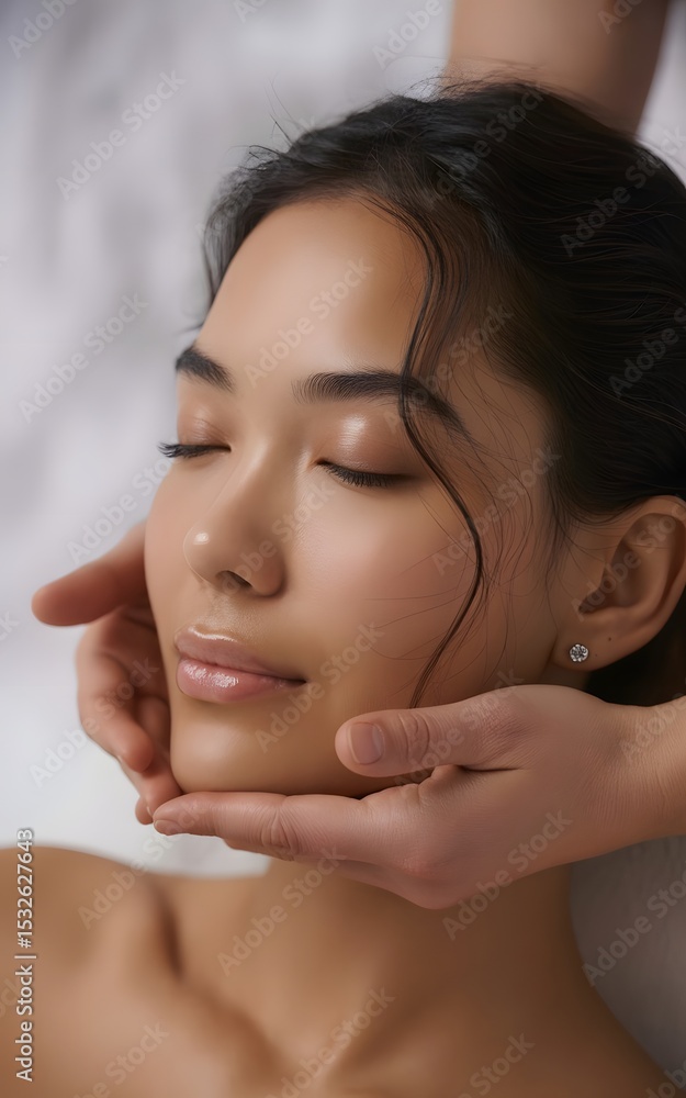 Naklejka premium facial massage