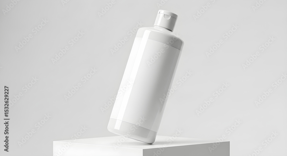 White Cosmetic Bottle Mockup on Stand White Cosmetic Bottle Mockup on Stand
