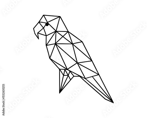 Geometric parrot vector illustration low poly bird design