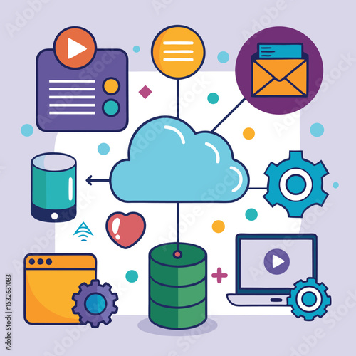 Cloud Computing and Data Storage Icons