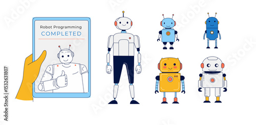 Robot Programming Completed STEM Education with Cute Robots and Tablet Interface