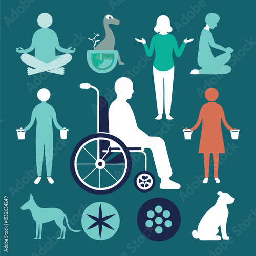 Accessibility Icons Wheelchair Guide Dog Prosthetics