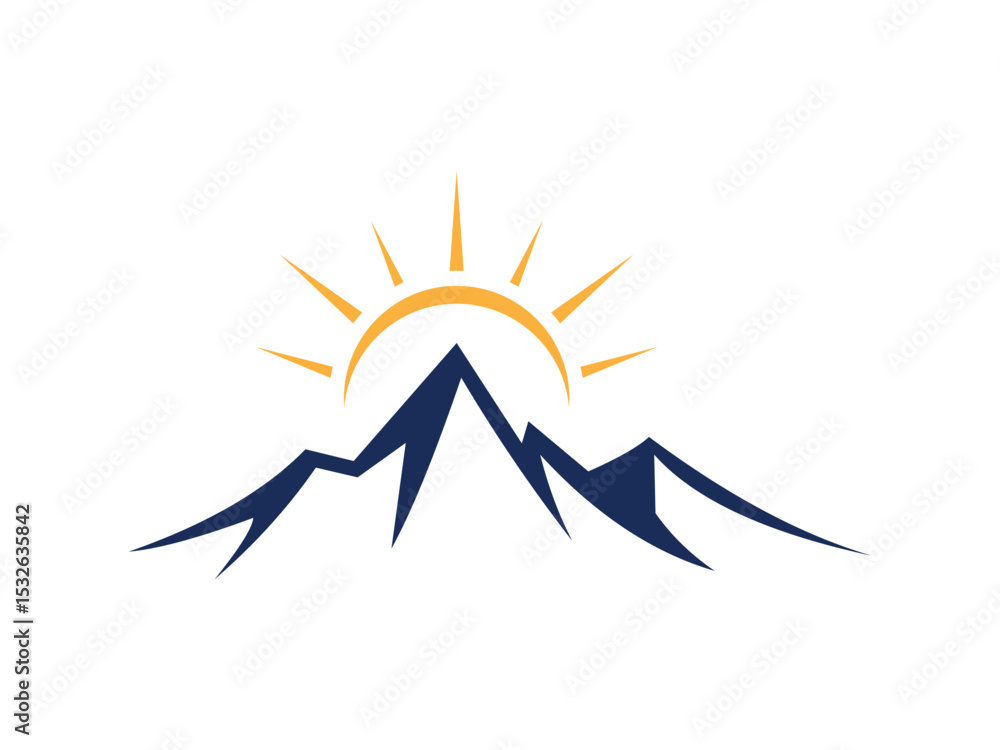 Obraz premium Mountain Sunrise Logo Vector