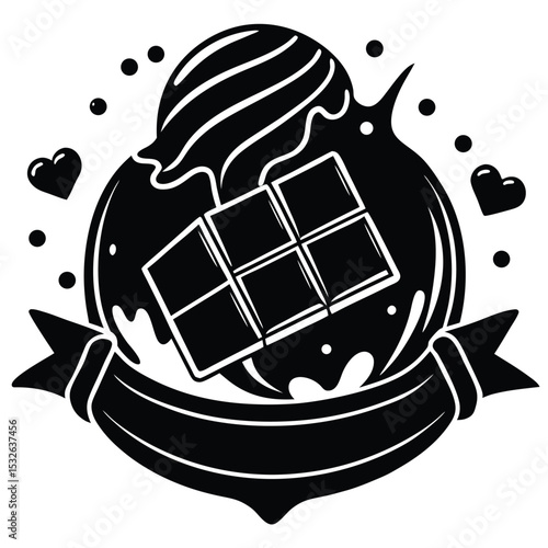 chocolate candy silhouette vector art design
