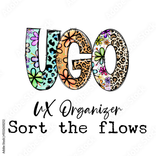 Colorful UXO Organizer with Flowers and Leopard Print Sort the Flows