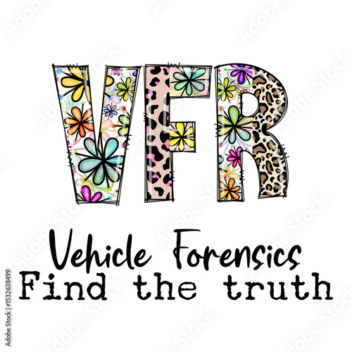 Colorful Vehicle Forensics Design with Flowers and Leopard Print