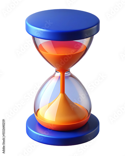 3D Hourglass Timer Png Icon – Modern Sand Clock Illustration for Time Management