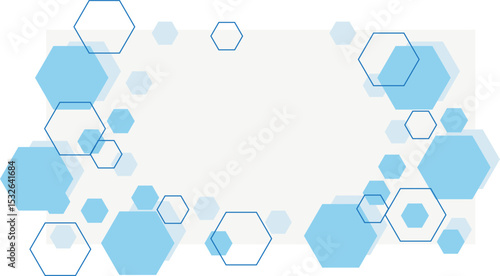 Abstract blue hexagon banner background.