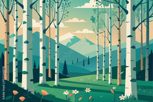 landscape with trees