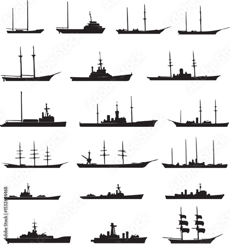 Vintage Sailing Ship Silhouettes – Black & White Nautical Vector Set

Old and Modern Ship Illustrations – Maritime Silhouette Collection

Historic Sailboat and Cargo Ship Silhouettes – Nautical Vector