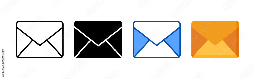 Email icon set bundle. Multi style icon collection perfect for websites, apps, and presentations. Simple vector icon collection Email icon set bundle. Multi style icon collection perfect for websites, apps, and presentations. Simple vector icon collection