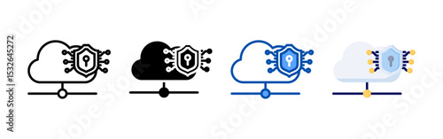 Cloud icon set bundle. Multi style icon collection perfect for websites, apps, and presentations. Simple vector icon collection
