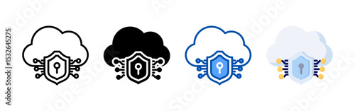 Cloud icon set bundle. Multi style icon collection perfect for websites, apps, and presentations. Simple vector icon collection