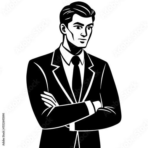 Confident entrepreneur standing with arms crossed