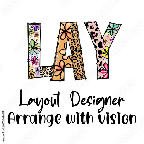 Layouts Designer Arrange With Vision Colorful Floral Leopard Print Design