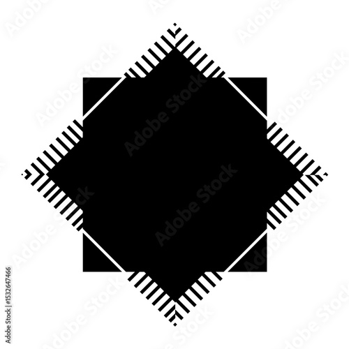 Geometric patchwork design with stripes and solid shapes for sewing icons  