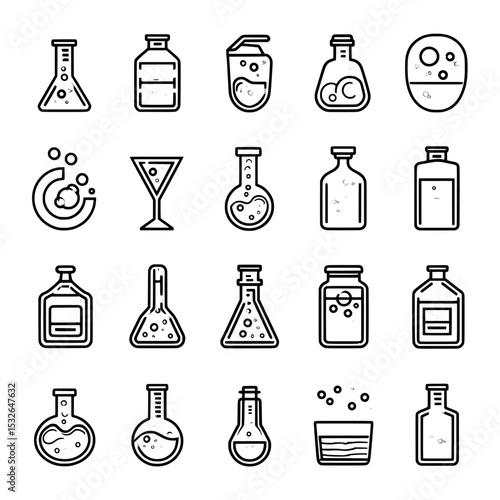 The collection includes bubble-themed flat glyph icons, such as soap foam, fizzy drink, oxygen bubble pictograms, and effervescent effect modern illustrations, all in sign format