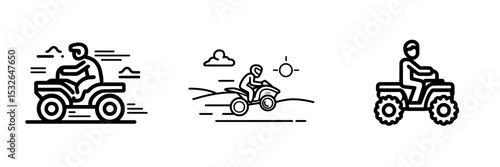Icon of a quad bike ride, a simple illustration for modern web design isolated on a white background