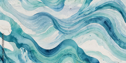 Top and aerial view of wave ocean sea background. Blue and white wavy sea water background.