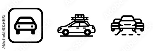 Iconic symbol of car sharing and road trips set against a plain white background