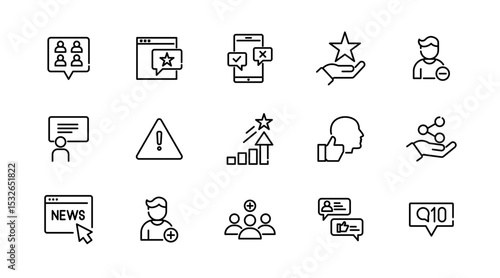 Like linear icon set. Thumbs up, liked, favorable, appreciation, affirmative, validation, favorite, endorse, right, ok, great outline vector icon set. UI thin line icon pack.