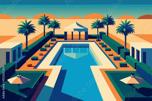 vector illustration of a beach