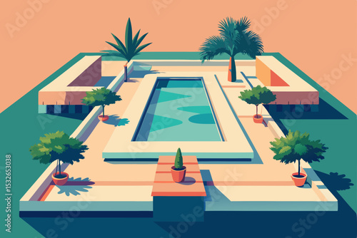 tropical island with palm trees
