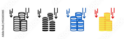 Money icon set bundle. Multi style icon collection perfect for websites, apps, and presentations. Simple vector icon collection