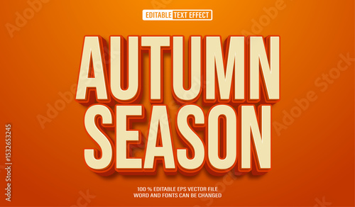 Editable 3d text style effect - Autumn Season text effect Template