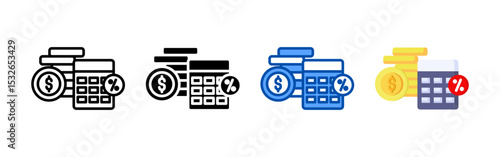 Profit margin icon set bundle. Multi style icon collection perfect for websites, apps, and presentations. Simple vector icon collection