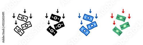 Money icon set bundle. Multi style icon collection perfect for websites, apps, and presentations. Simple vector icon collection