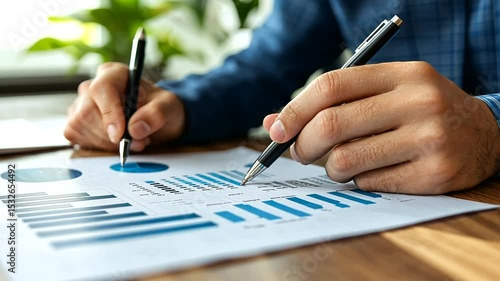 Professional User Analyzing Data Charts