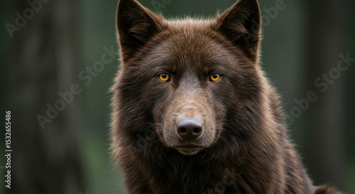 Close-up portrait of a brown wolf (1)