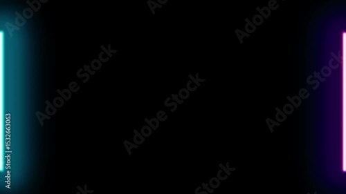 Abstract Gradient Frame with Blue and Purple Lights on Black Background