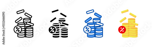 Taxes icon set bundle. Multi style icon collection perfect for websites, apps, and presentations. Simple vector icon collection