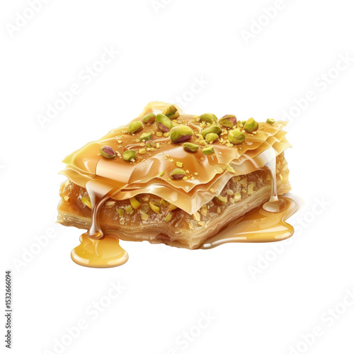 Delicious Baklava with Pistachios and Honey Drizzle
