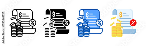 Income icon set bundle. Multi style icon collection perfect for websites, apps, and presentations. Simple vector icon collection