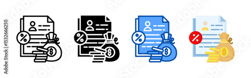 Tax icon set bundle. Multi style icon collection perfect for websites, apps, and presentations. Simple vector icon collection