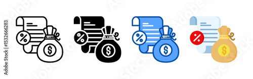 Income icon set bundle. Multi style icon collection perfect for websites, apps, and presentations. Simple vector icon collection