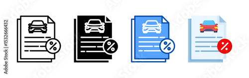 Car loan icon set bundle. Multi style icon collection perfect for websites, apps, and presentations. Simple vector icon collection