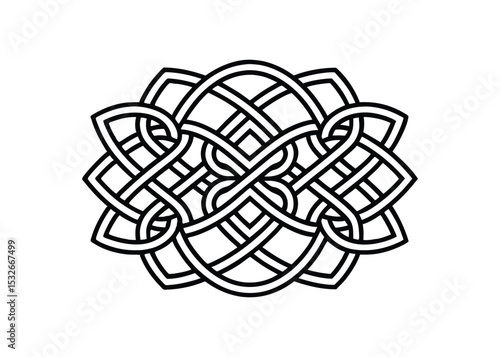 Silhouette of celtic knots isolated on a white background