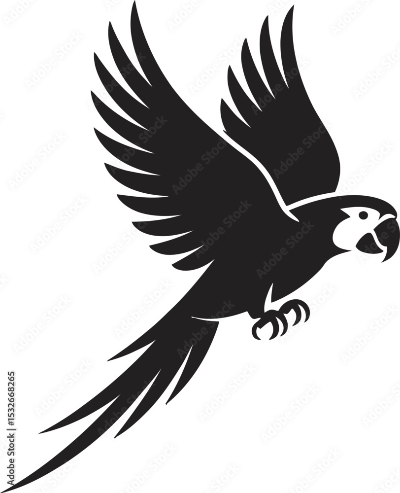 Obraz premium Flying parrot vector illustration