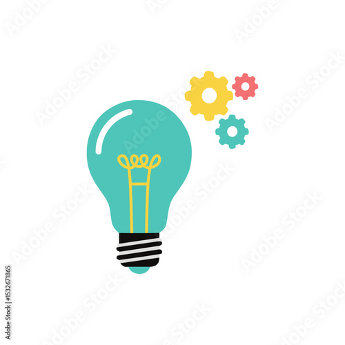 Bright Idea: A colorful depiction of a lightbulb and gears signifies innovation, ideas, and problem-solving capabilities
