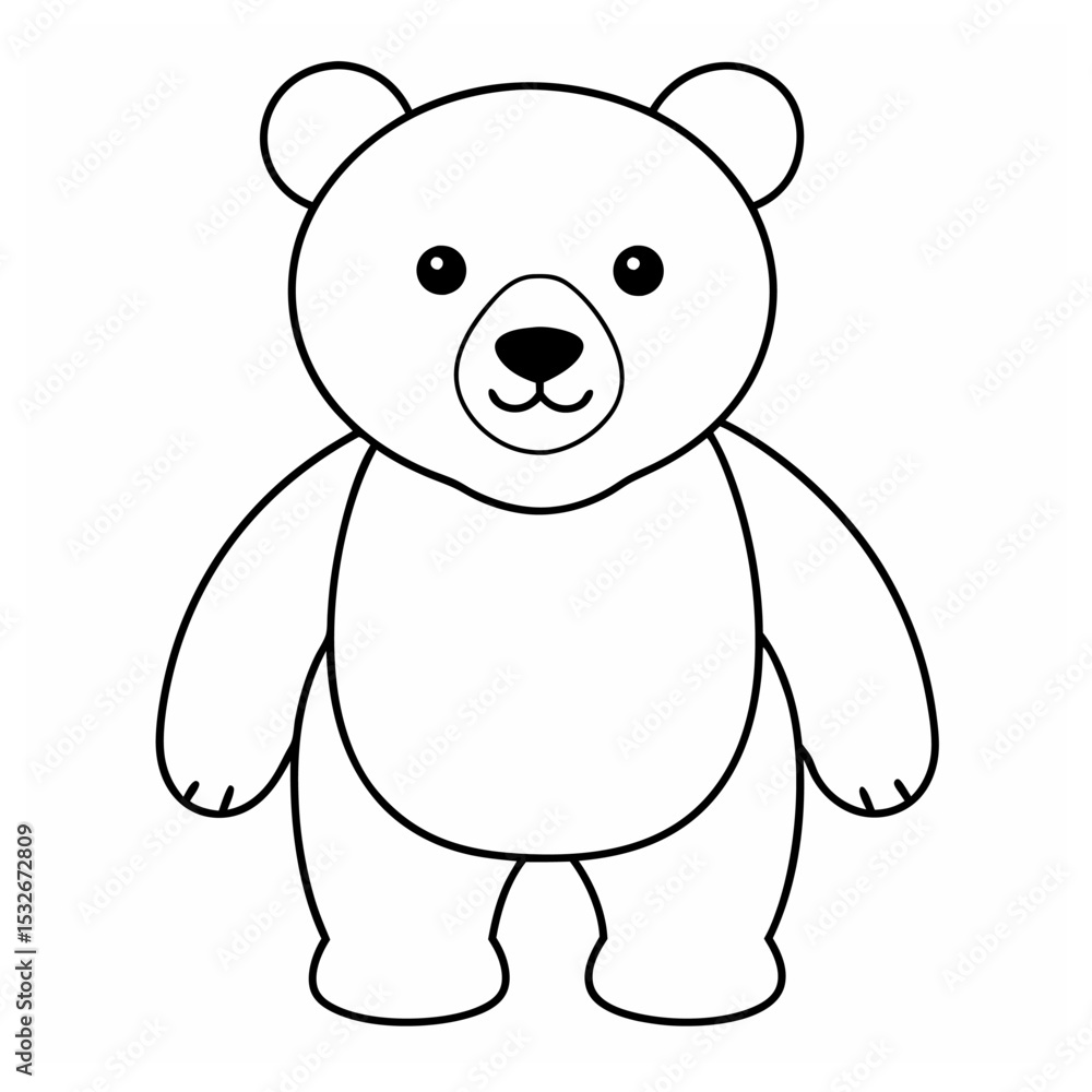 Fototapeta premium A vector of a cute bear outline Art & Illustration