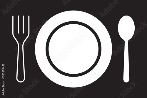Tableware thin line icon set of fork, knife, spoon. Logotype menu. Cutlery and crockery sign. Flat style eating utensils symbol collection. Cutlery icon. restaurant business concept eps 10