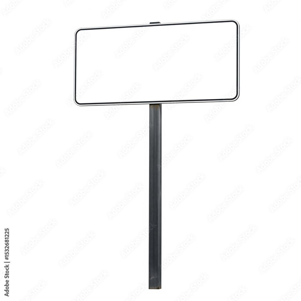 Mock white road sign isolated on white