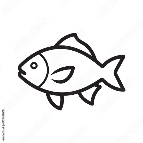 Tilapia With Vector Outline Drawing