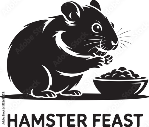 Hamster Eating Feast Silhouette