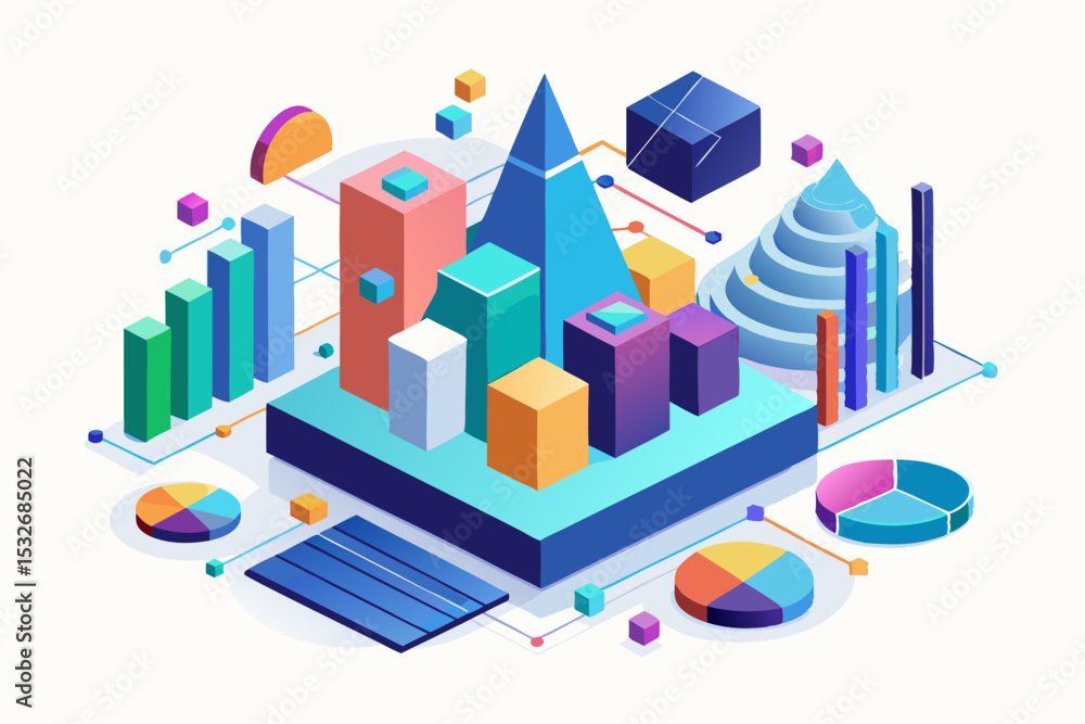 Fototapeta premium Underground Cable Repair by Utility Workers – Isometric Illustration