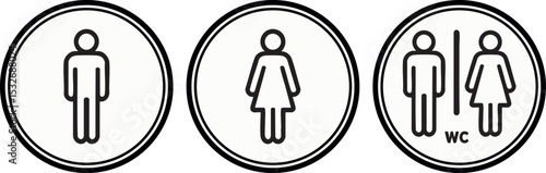 WC toilet icons. Human male or female signs.